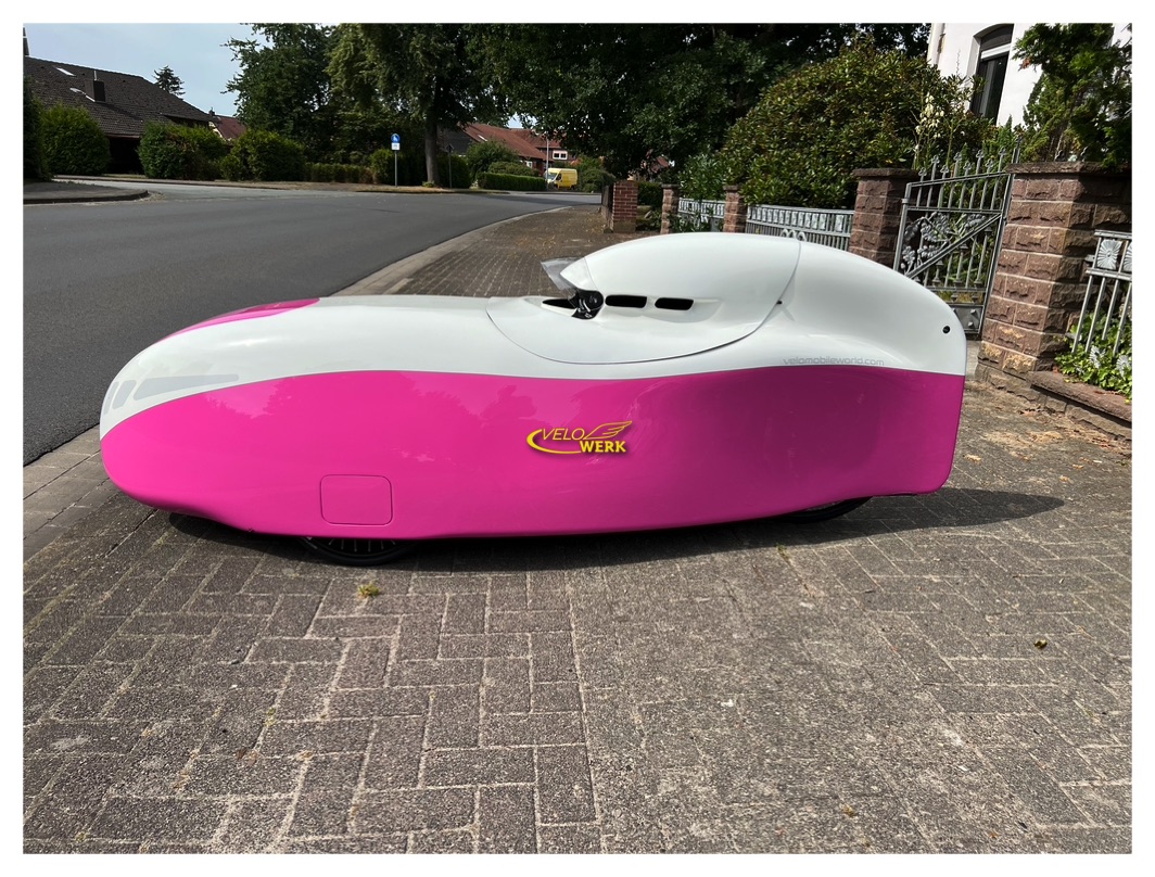 Velomobil M9 pink weiss